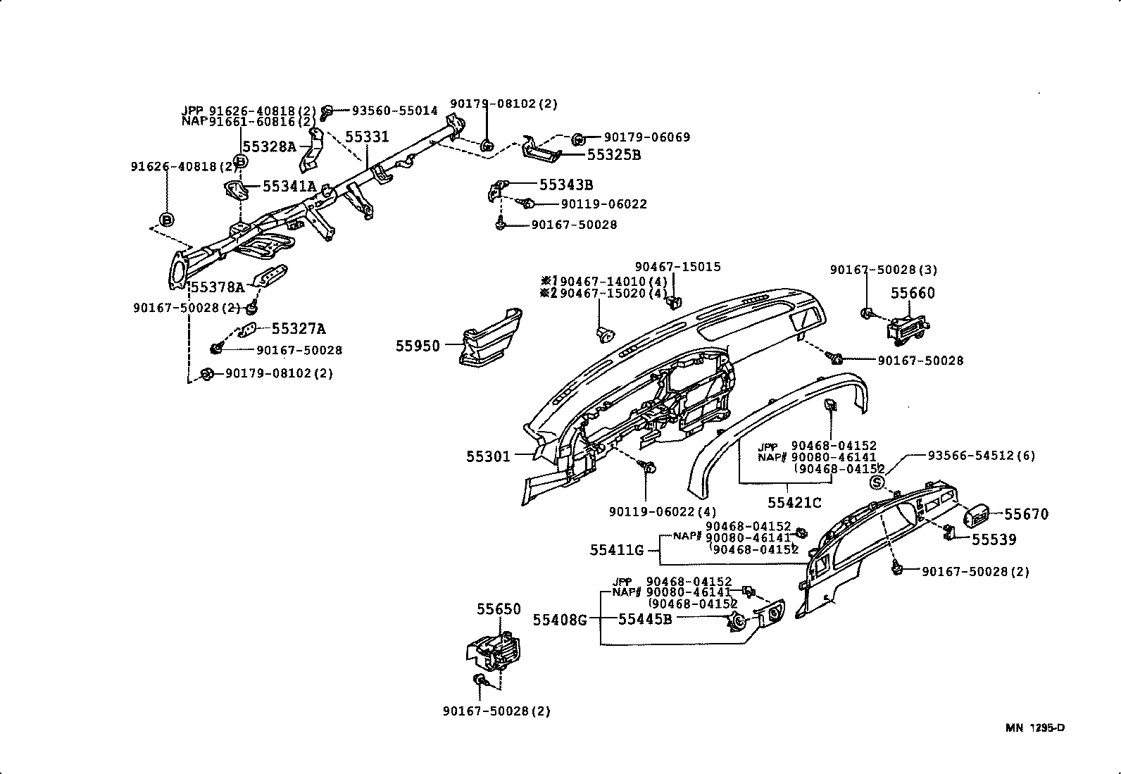 55328-35010 STAY, INSTRUMENT PANEL, NO.3 product image