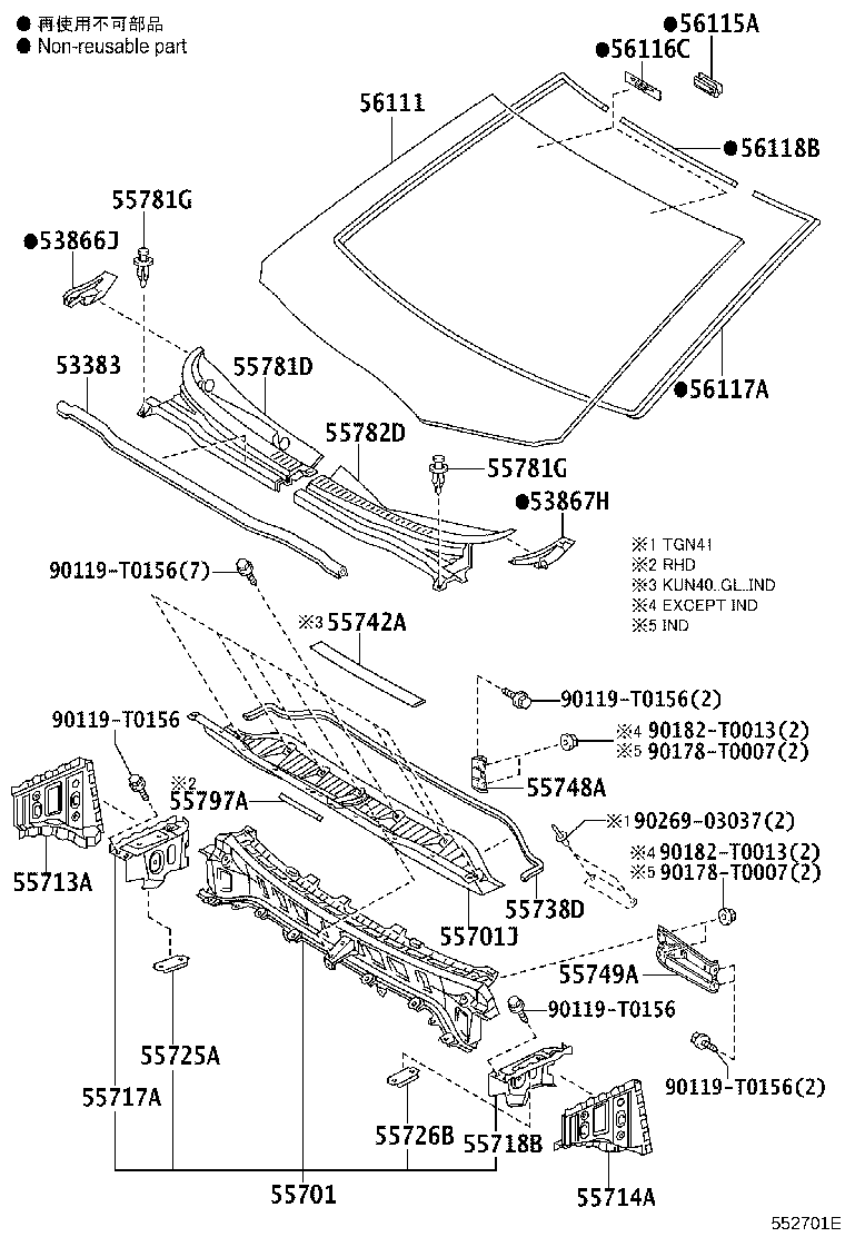 55700-0K140 PANEL SUB-ASSY, COWL product image