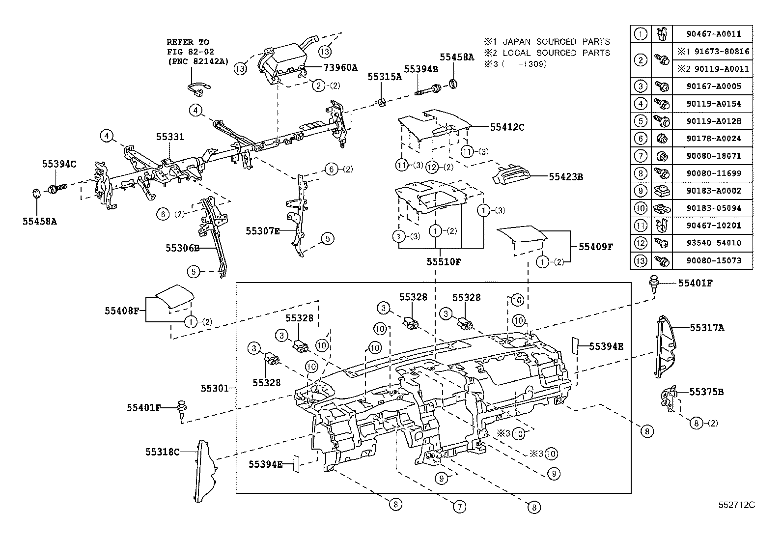 55301-06200-C0 PANEL SUB-ASSY, INSTRUMENT product image