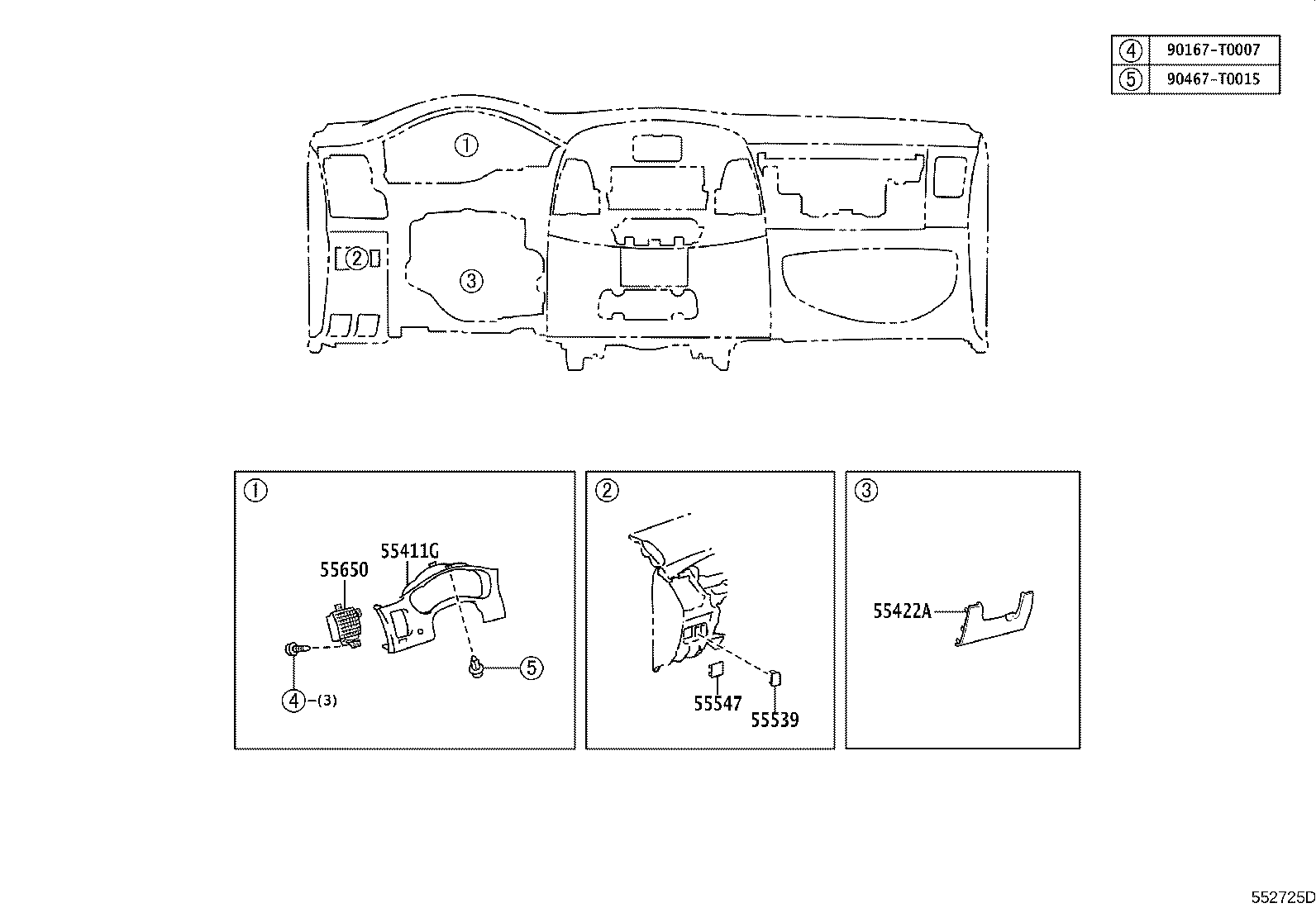 55302-0K080-C0 PANEL SUB-ASSY, INSTRUMENT, UPPER product image