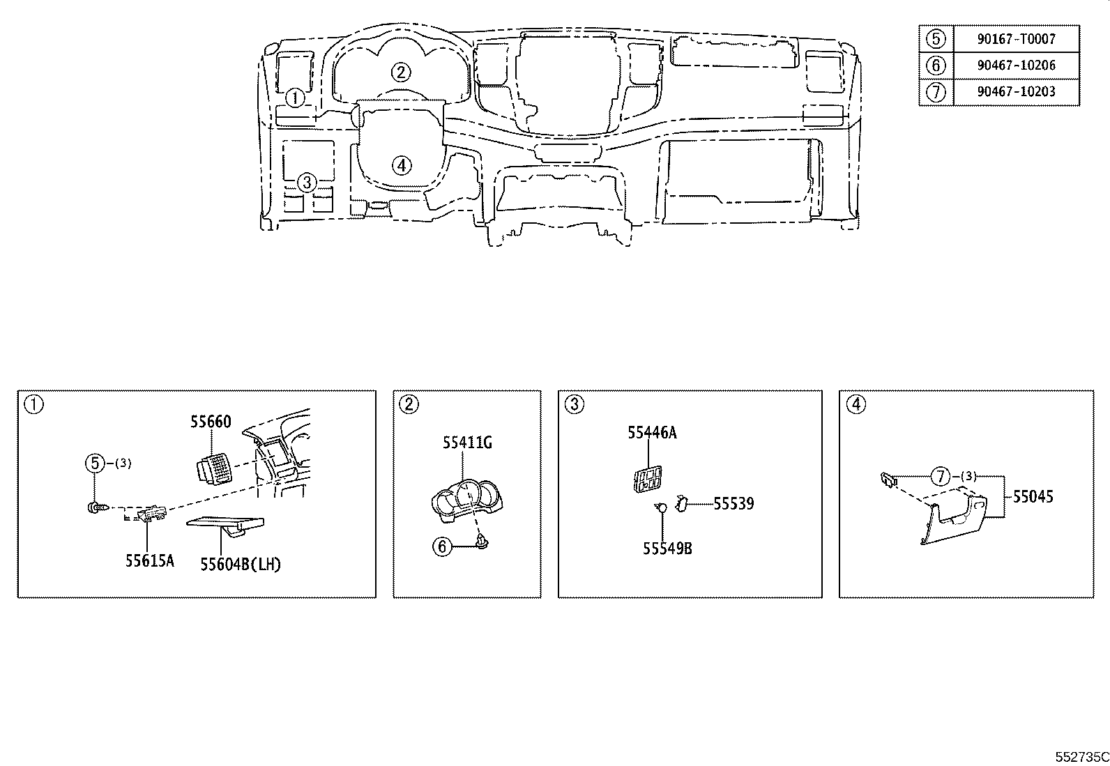 55330-0K520 REINFORCEMENT, INSTRUMENT PANEL product image
