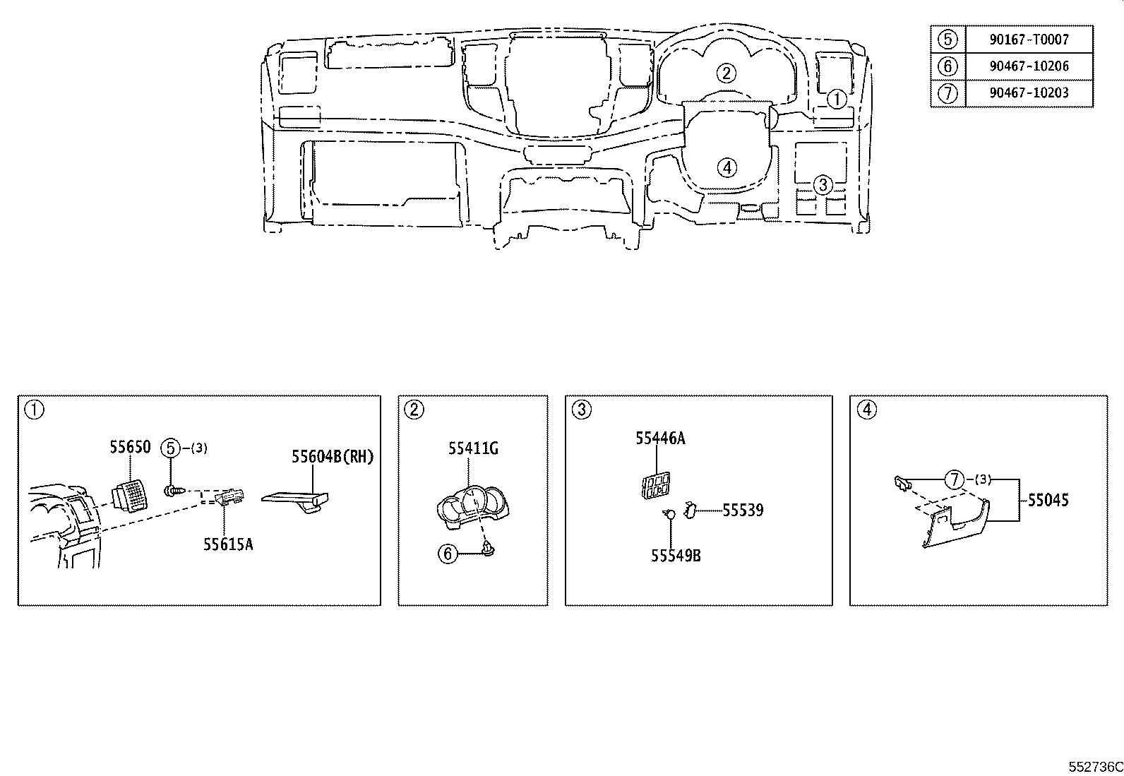 55330-0K520 REINFORCEMENT, INSTRUMENT PANEL product image
