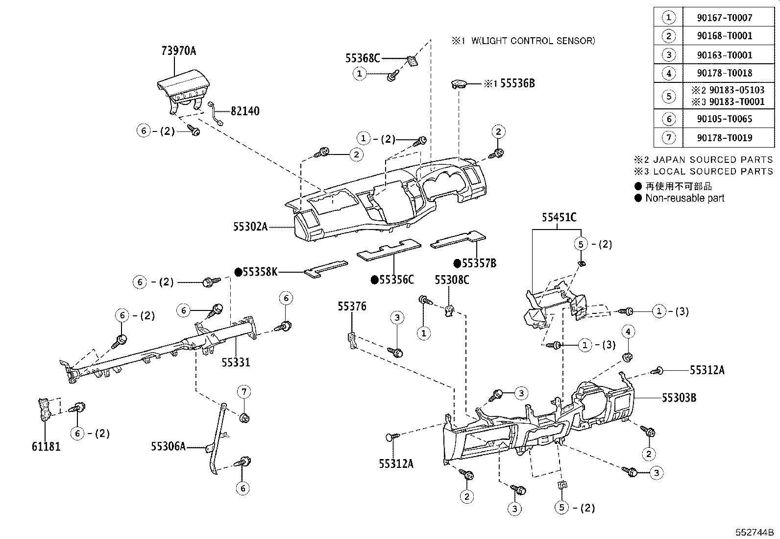 55670-0K080 REGISTER ASSY, INSTRUMENT PANEL, CENTER product image