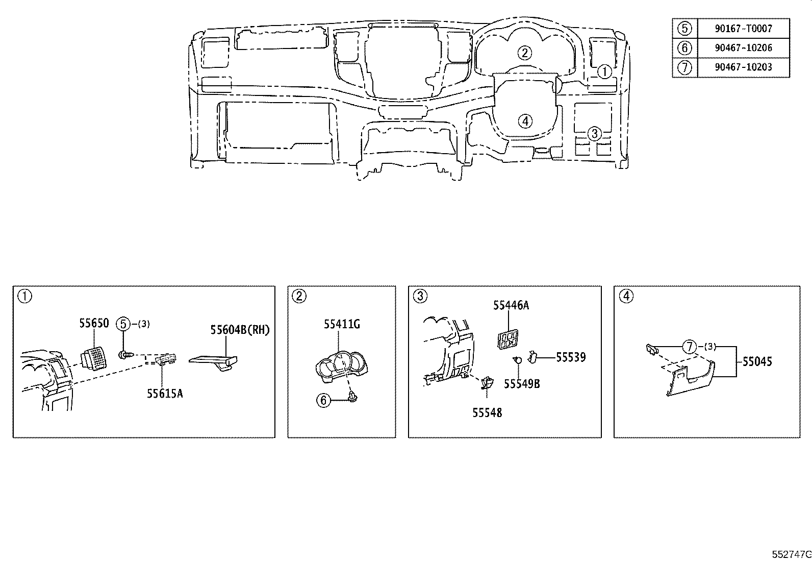 55670-0K080 REGISTER ASSY, INSTRUMENT PANEL, CENTER product image