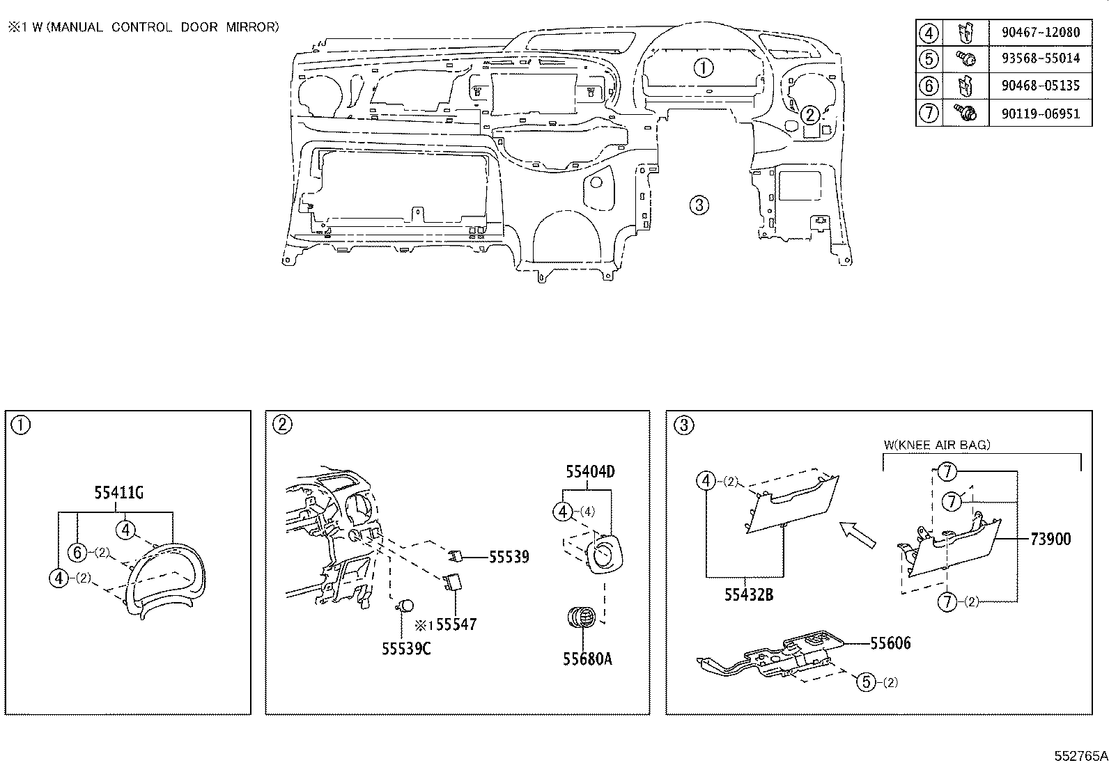 55355-52270 CUSHION, INSTRUMENT PANEL, NO.1 product image