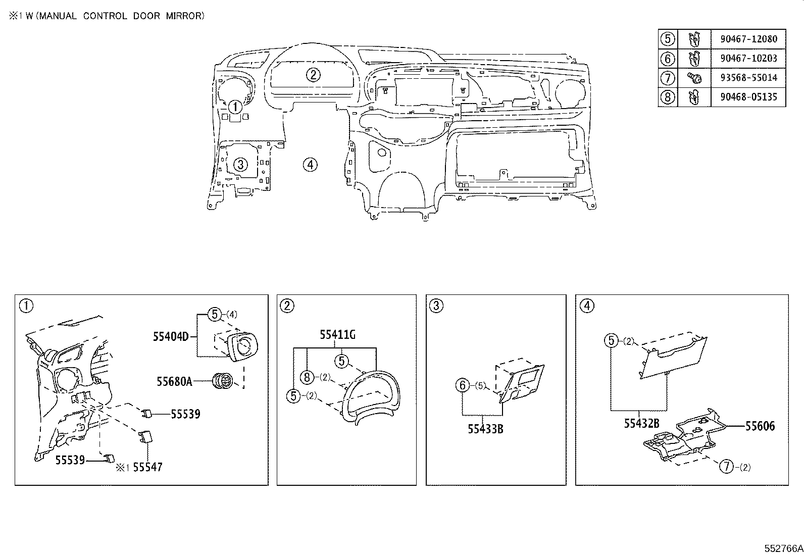 55355-52270 CUSHION, INSTRUMENT PANEL, NO.1 product image