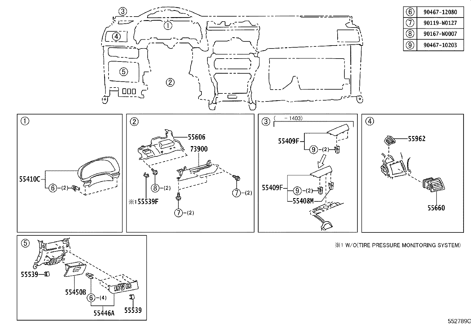 55307-05050 BRACE SUB-ASSY, INSTRUMENT PANEL, NO.2 product image