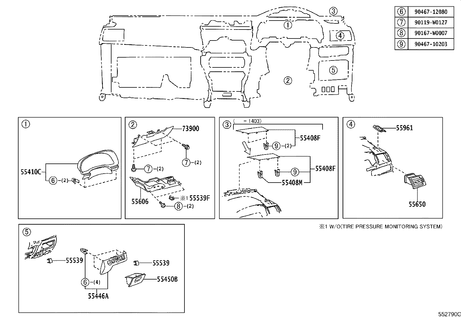 55307-05050 BRACE SUB-ASSY, INSTRUMENT PANEL, NO.2 product image