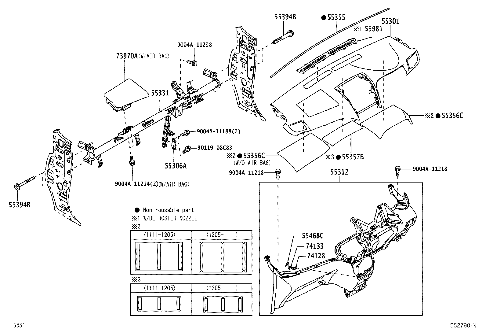 Toyota 55458-BZ020-C0 COVER, INSTRUMENT, LWR