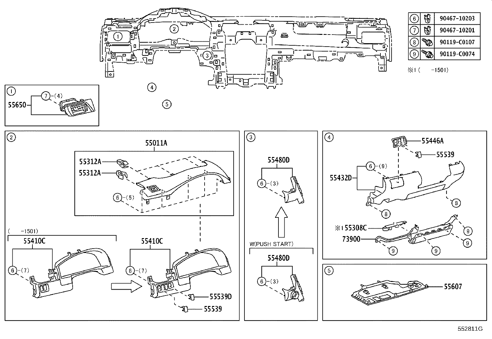 55375-06190 BRACKET, INSTRUMENT PANEL LOWER MOUNTING, NO.2 product image