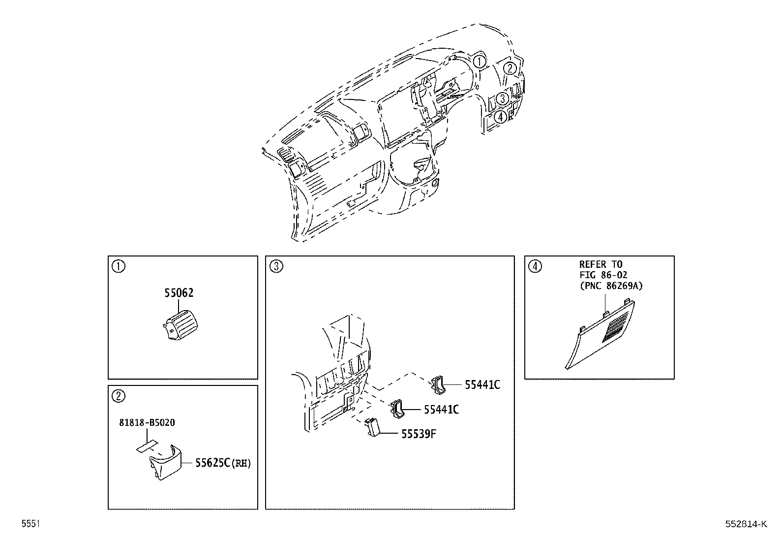 55306-B5010 BRACE SUB-ASSY, INSTRUMENT PANEL, NO.1 product image