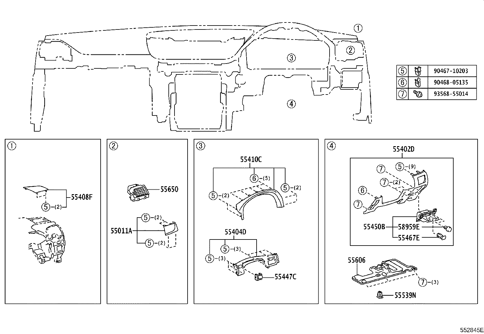 55558-30110 REINFORCEMENT, GLOVE COMPARTMENT DOOR product image