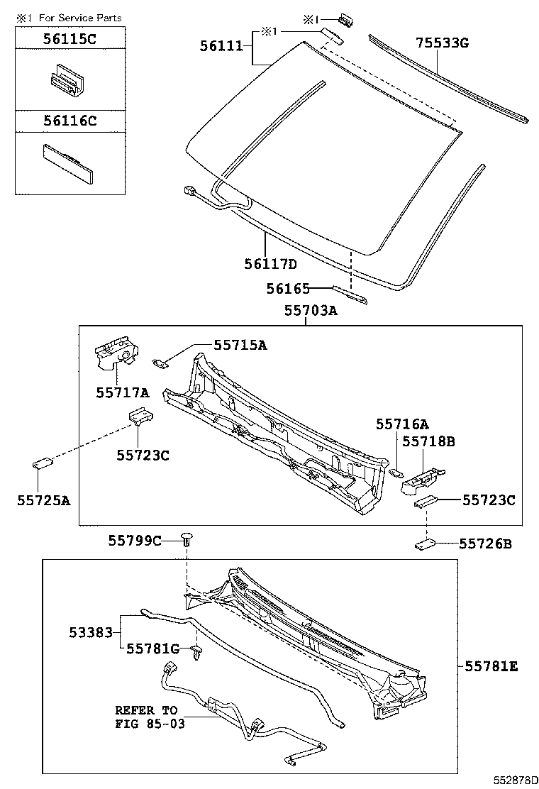 56101-0G902 GLASS, WINDSHIELD product image