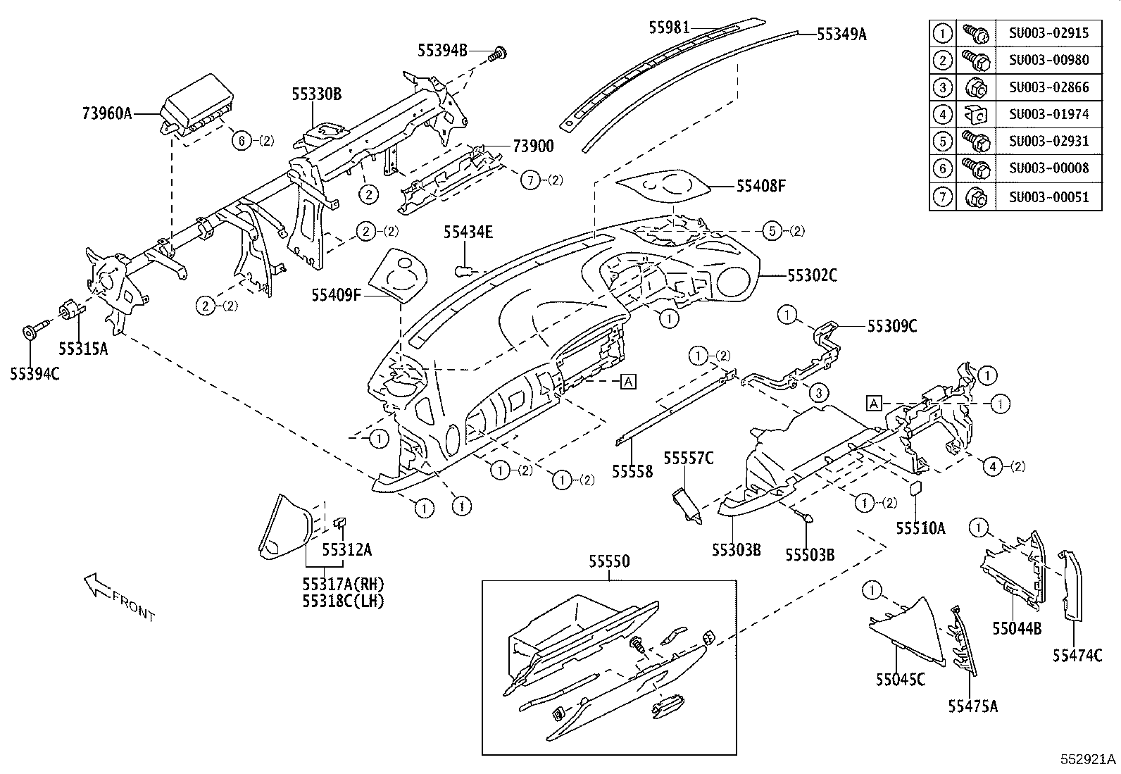 SU003-05937 GARNISH, INSTRUMENT CLUSTER FINISH PANEL, NO.2 product image