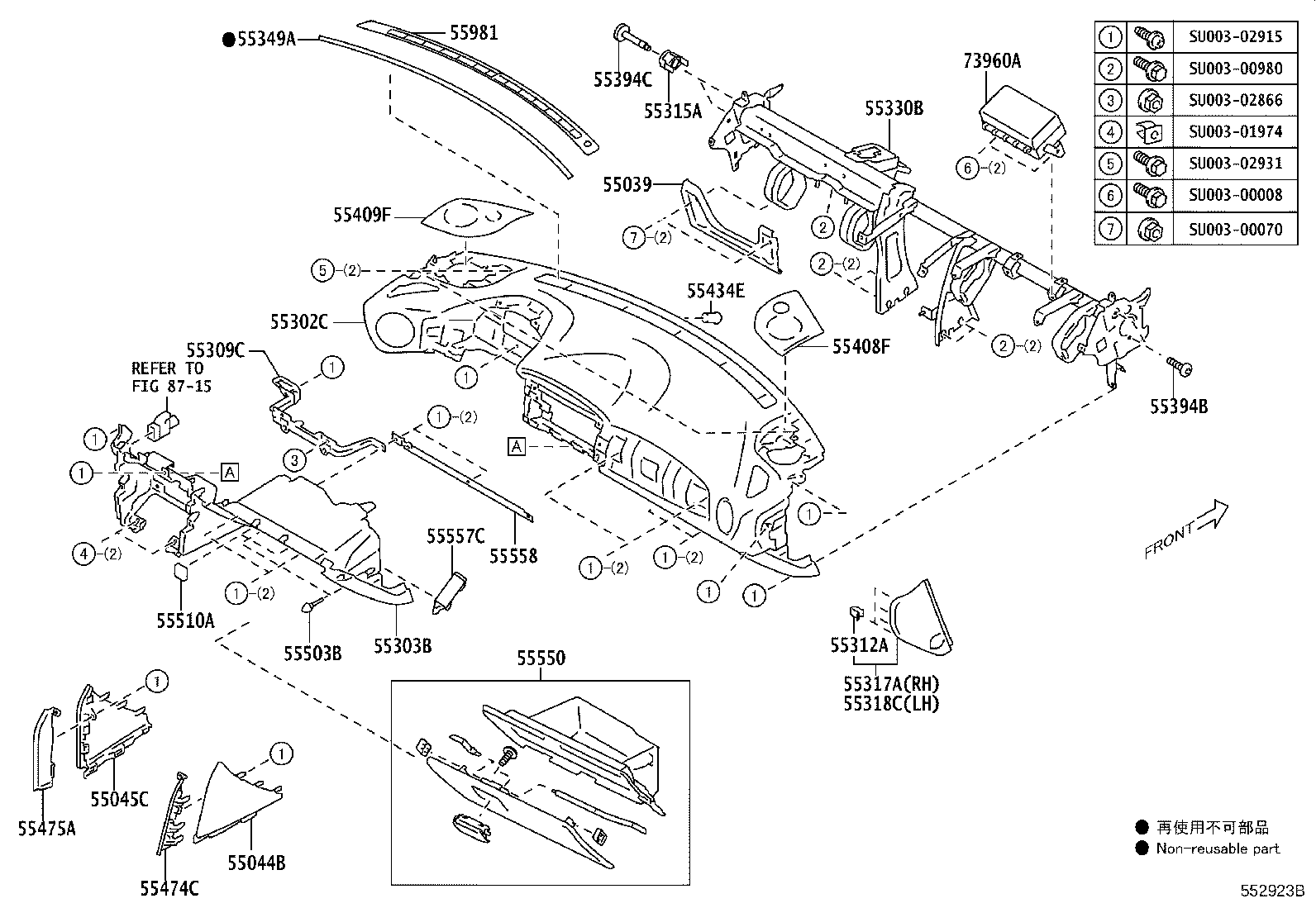 Toyota SU003-01959 HOOD SUB-ASSY, METER