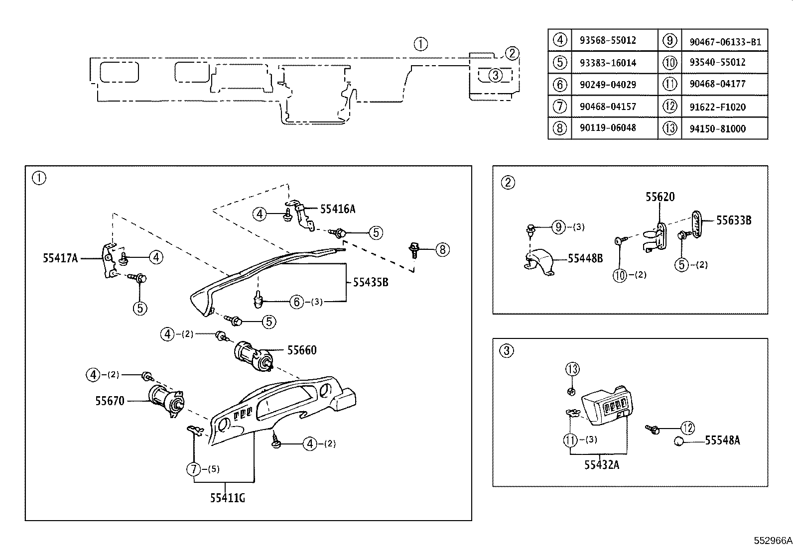 55366-37020 BRACKET, RADIO MOUNTING, NO.1 product image