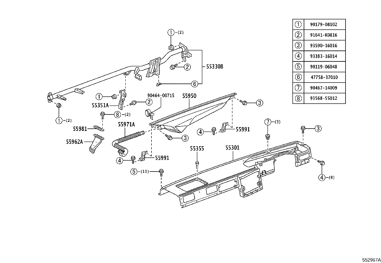 55366-37020 BRACKET, RADIO MOUNTING, NO.1 product image