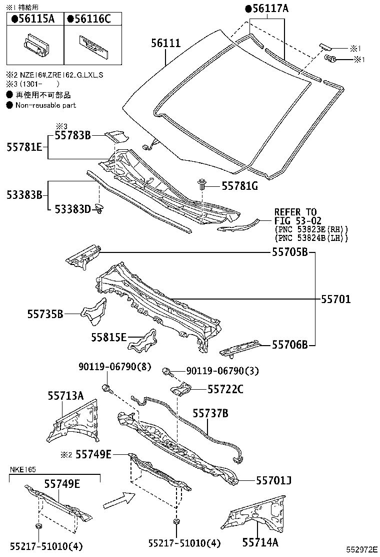 56101-12801 GLASS, WINDSHIELD product image