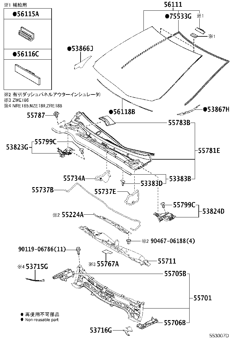 56101-12871 GLASS, WINDSHIELD product image