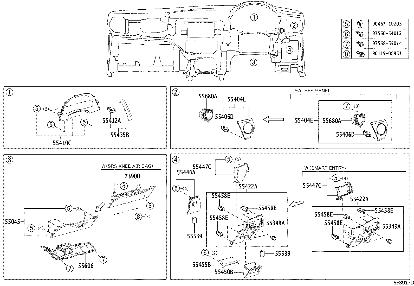 55355-12170 CUSHION, INSTRUMENT PANEL, NO.1 product image