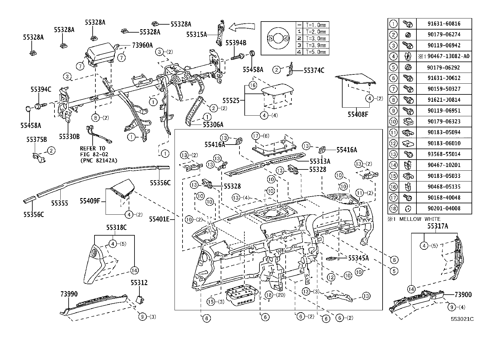 55433-50170-C2 PANEL, INSTRUMENT PANEL FINISH, LOWER NO.2 product image