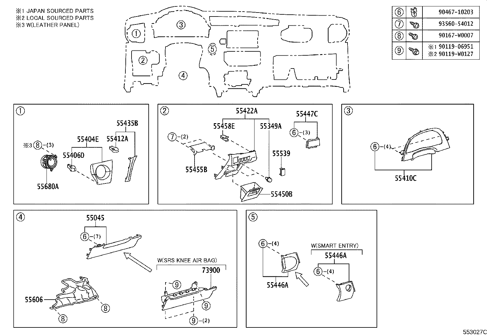 55355-02420 CUSHION, INSTRUMENT PANEL, NO.1 product image