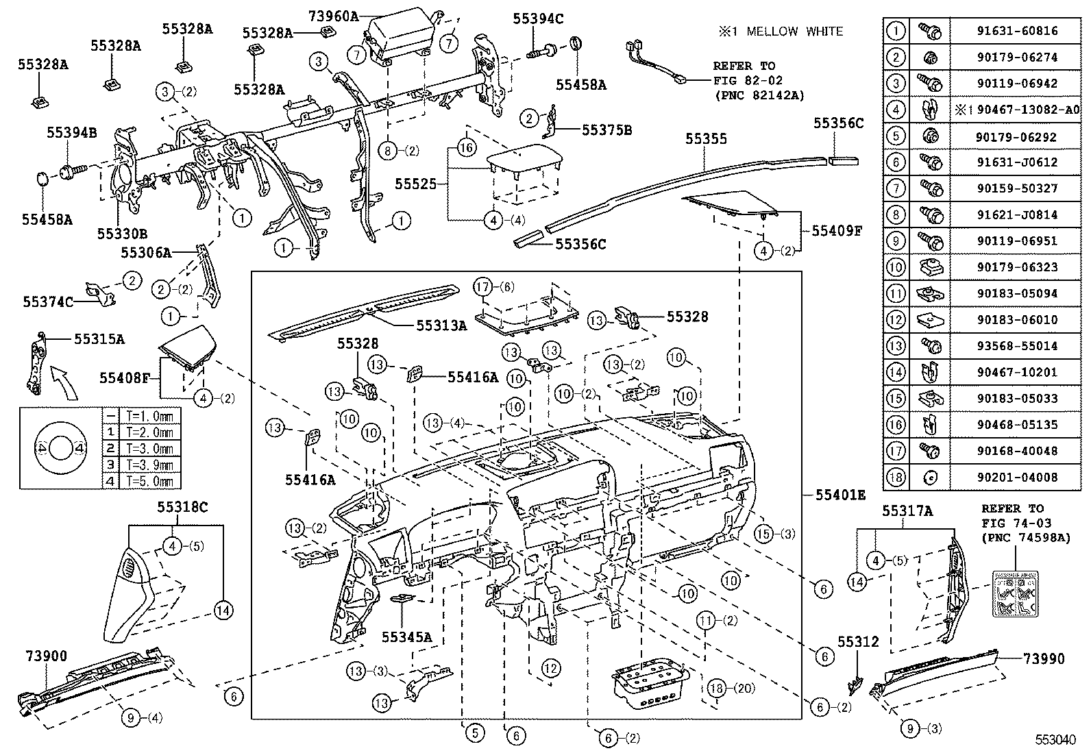 55403-50150-C0 PANEL SUB-ASSY, INSTRUMENT PANEL FINISH product image