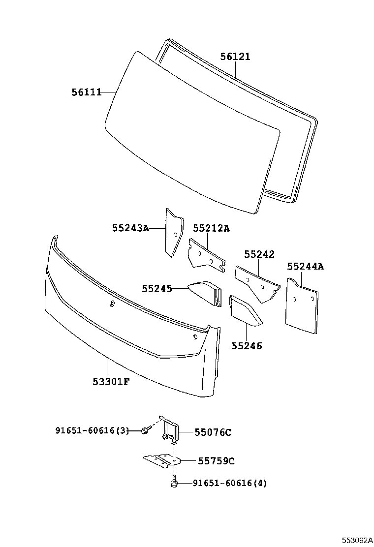 56100-0S010 GLASS, WINDSHIELD product image