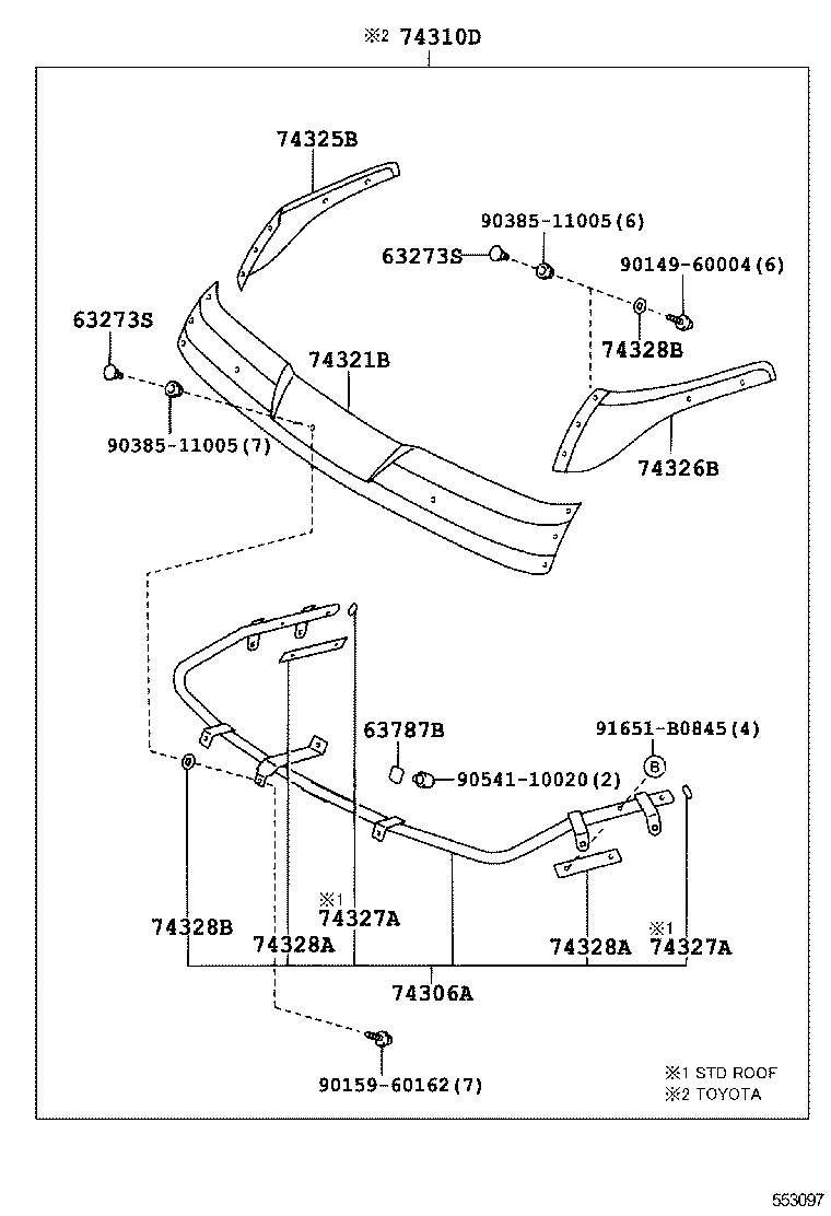 63273-28030 RETAINER, ROOF WINDOW HINGE product image