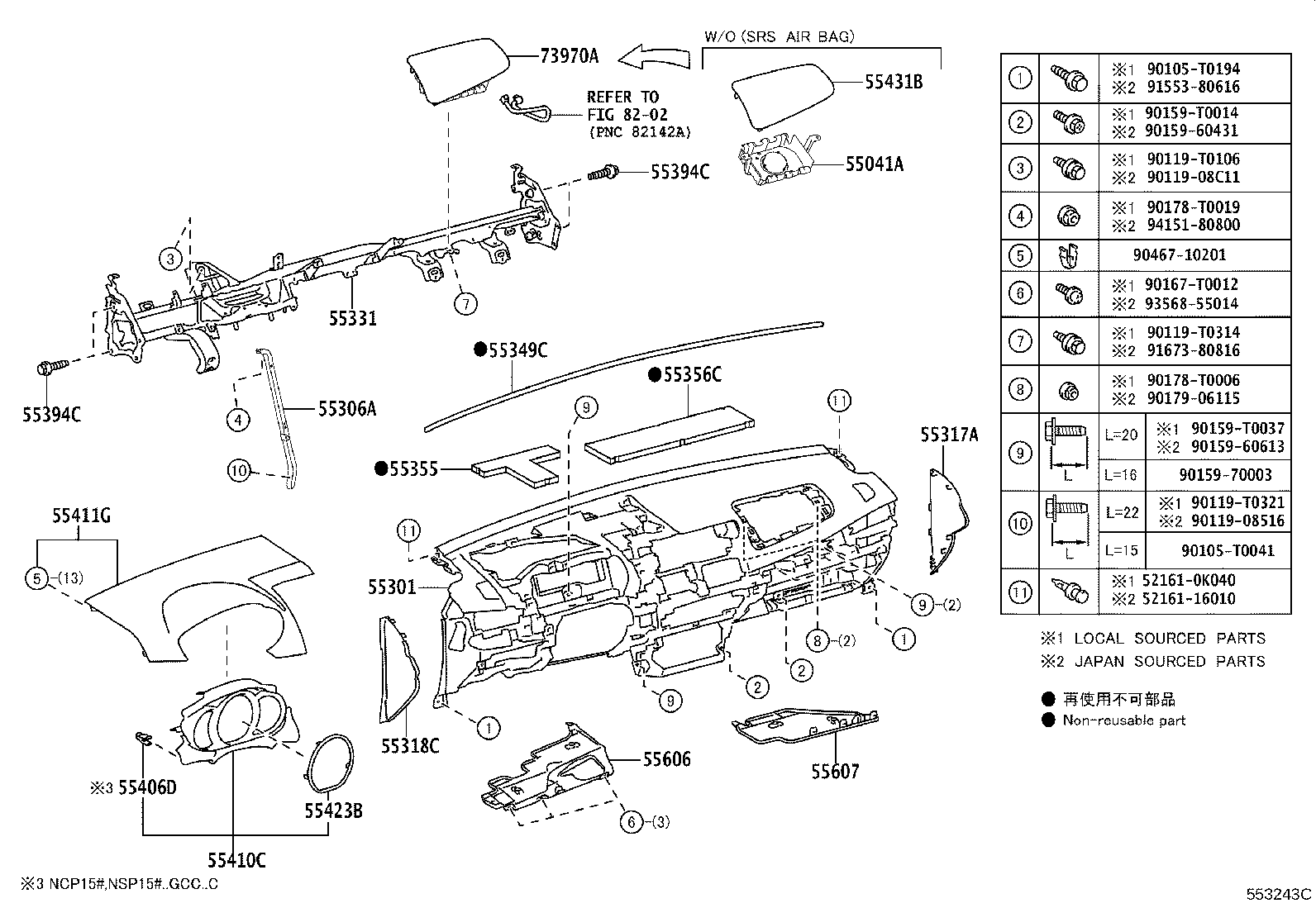 Toyota 55618-0D150-C0 HOLDER SUB-ASSY, INSTRUMENT PANEL CUP