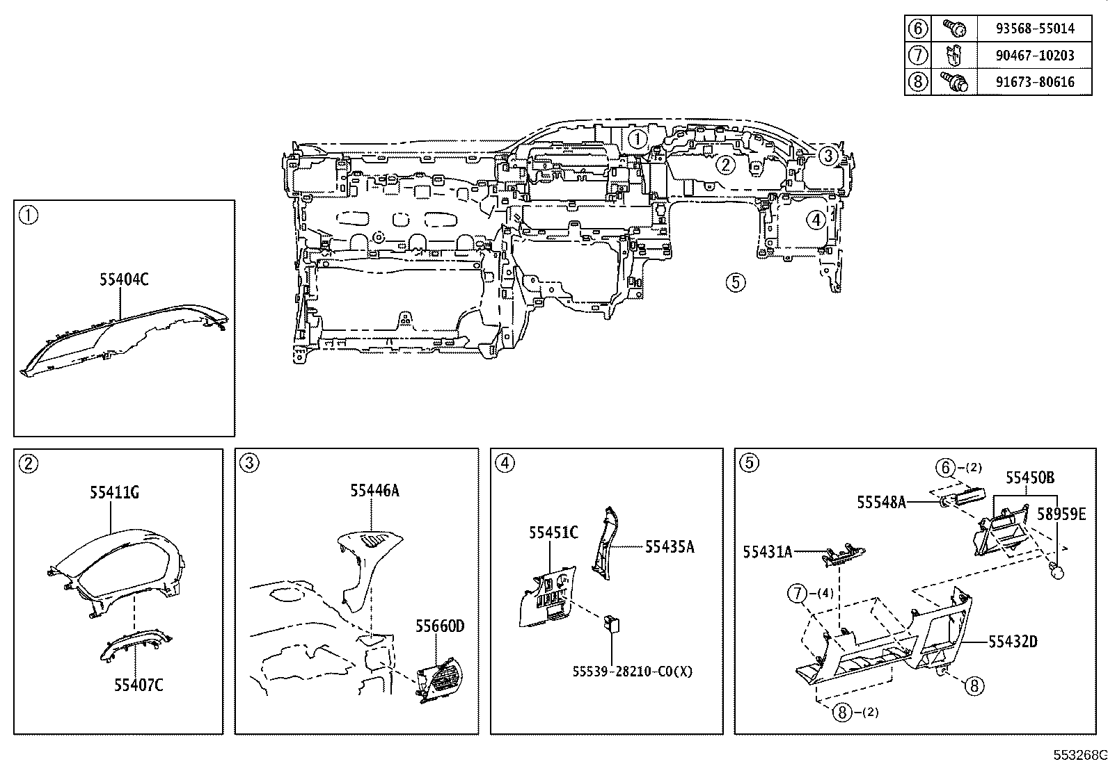 55303-28060 PANEL SUB-ASSY, INSTRUMENT, LOWER product image