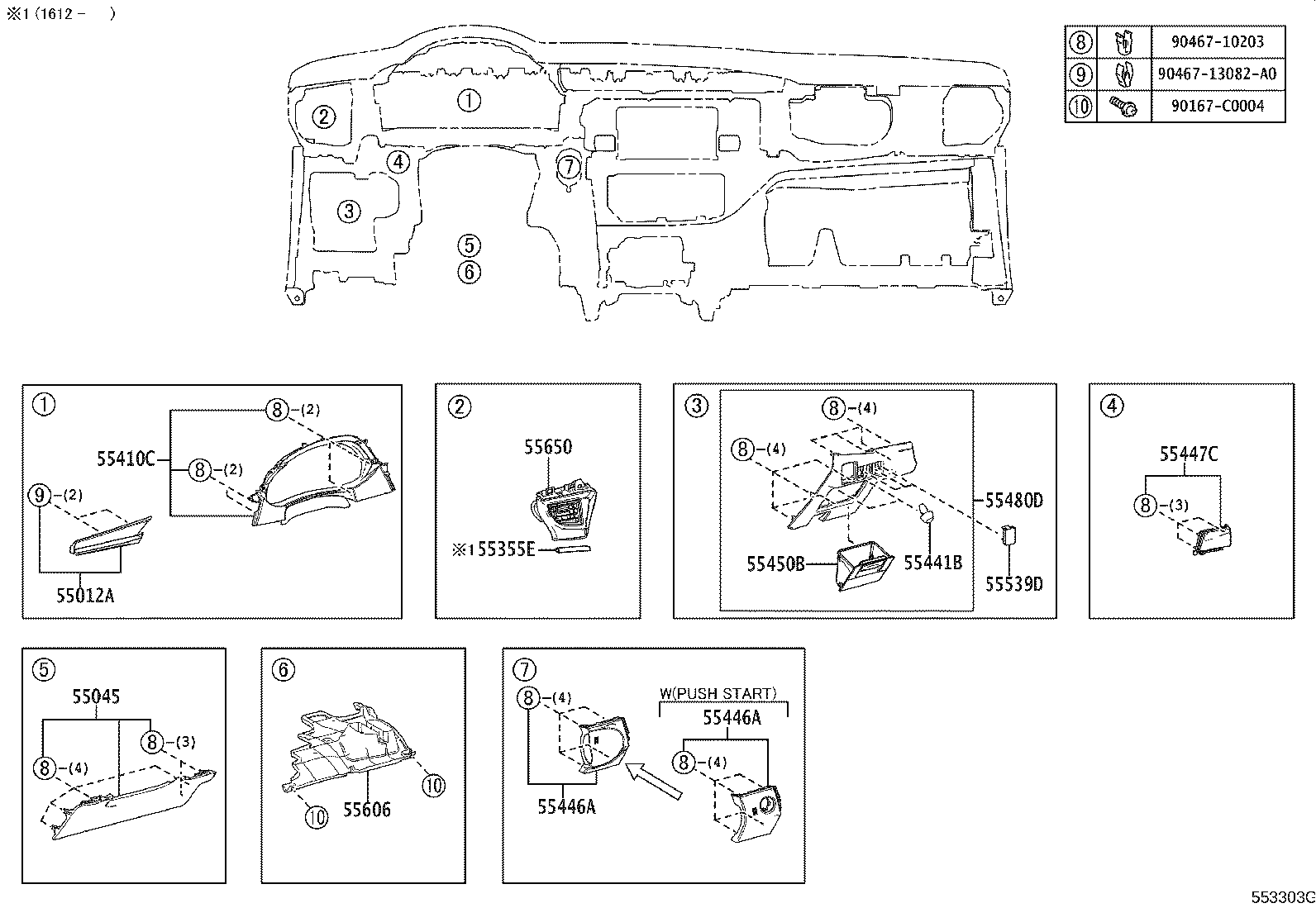 55307-02430 BRACE SUB-ASSY, INSTRUMENT PANEL, NO.2 product image