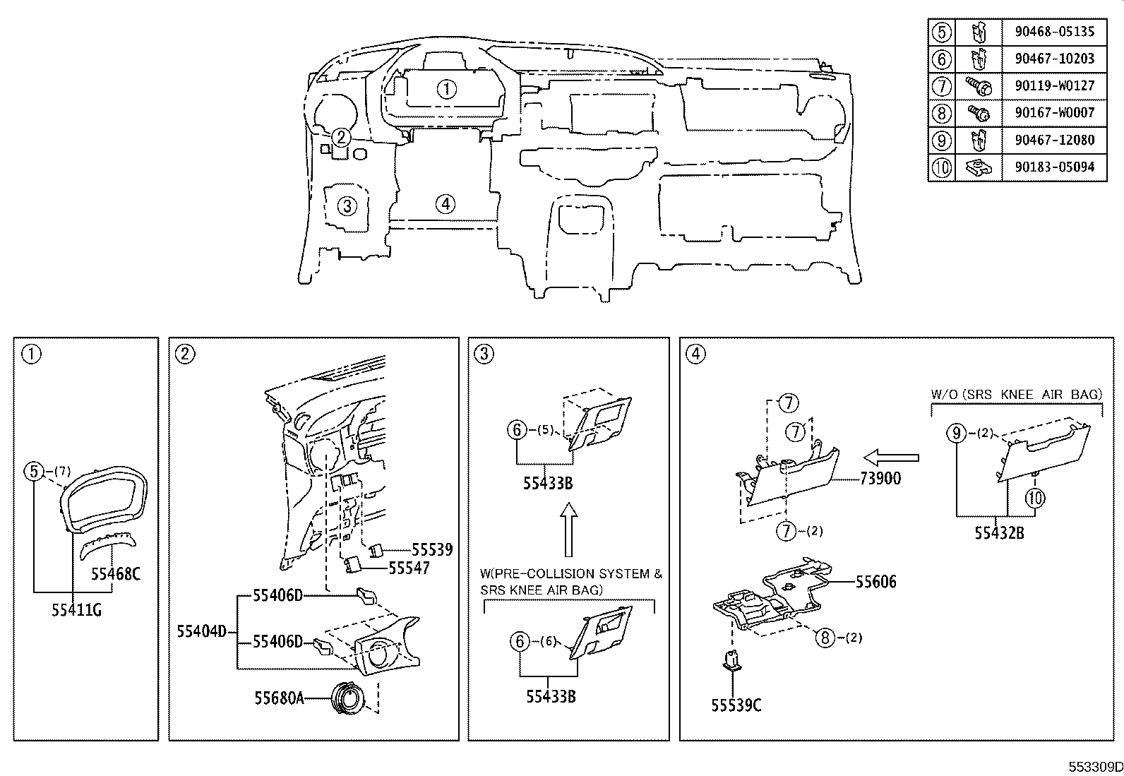 67773-07020 CLIP(FOR PANEL, INSTRUMENT CLUSTER FINISH) product image