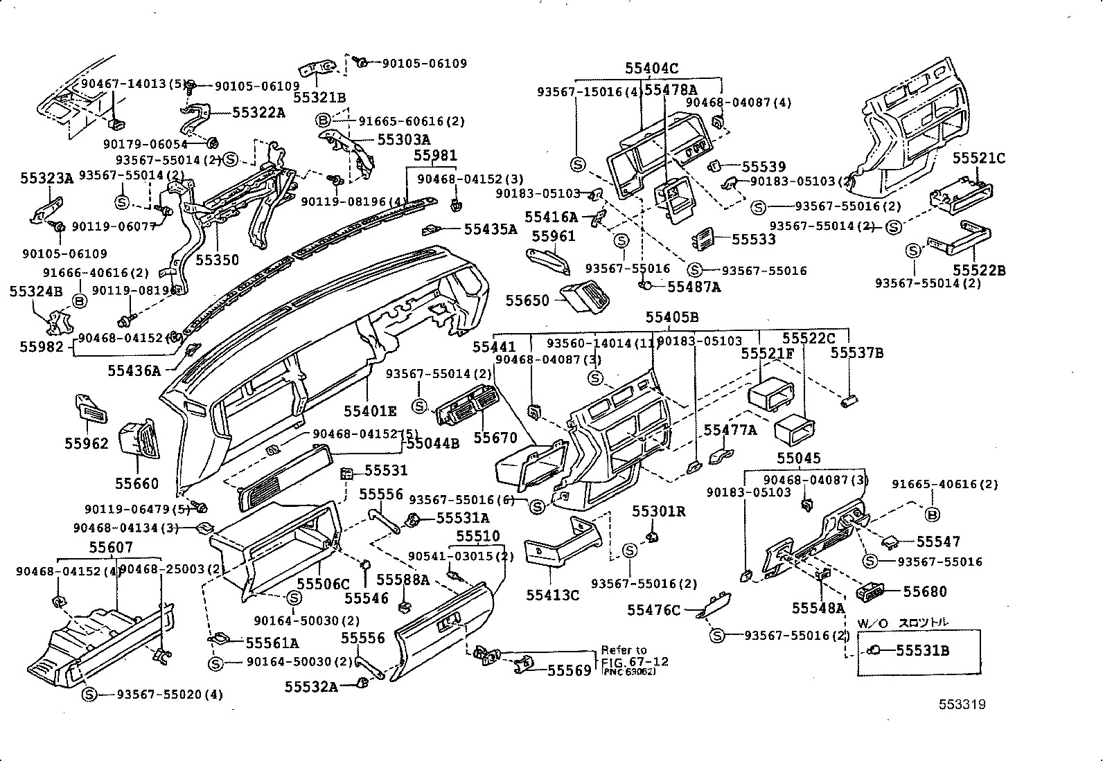 55321-30070 BRACKET, INSTRUMENT PANEL, NO.1 product image