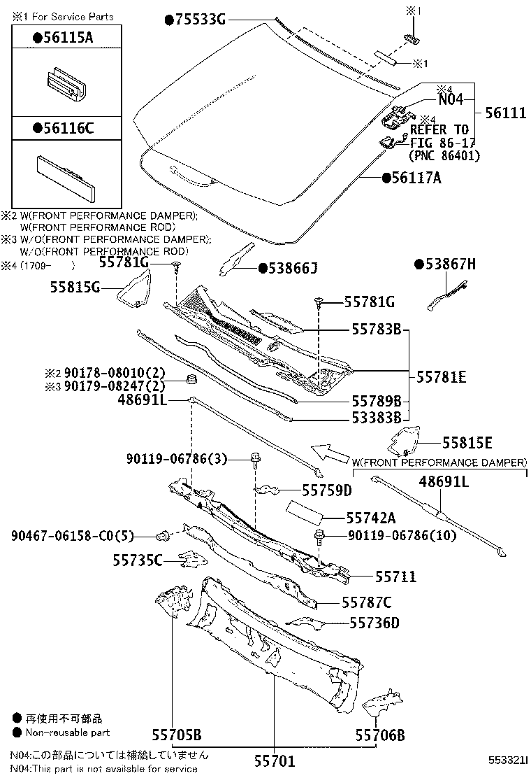 56101-78951 GLASS, WINDSHIELD product image