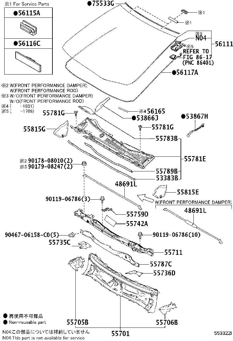 56101-78951 GLASS, WINDSHIELD product image