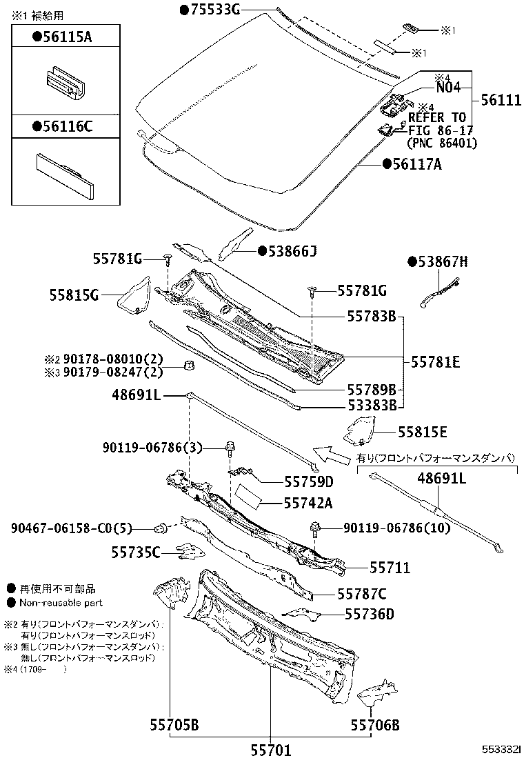 56101-78946 GLASS, WINDSHIELD product image