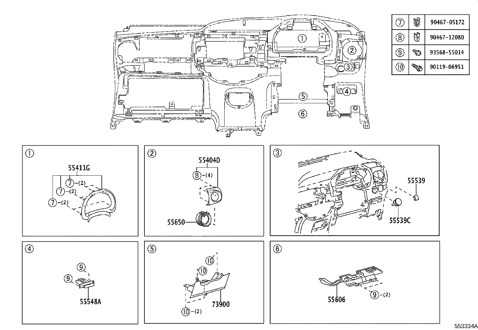 55355-52270 CUSHION, INSTRUMENT PANEL, NO.1 product image