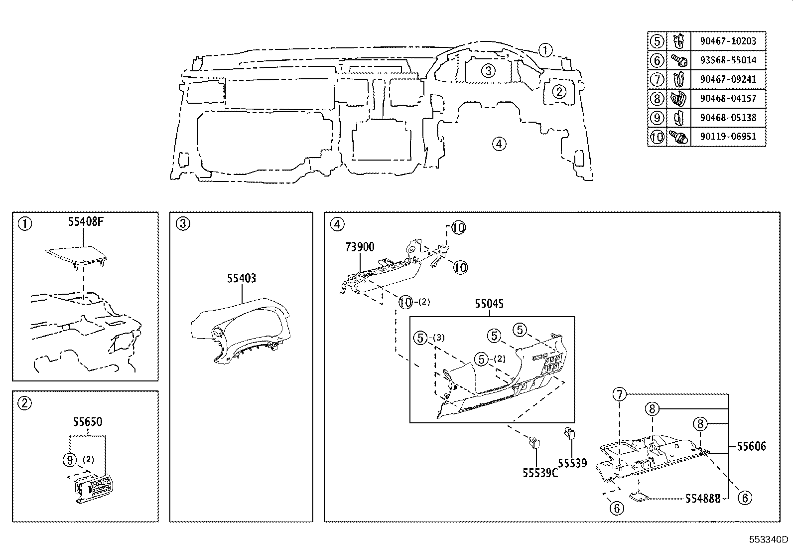 55403-53100-41 HOOD SUB-ASSY, METER product image