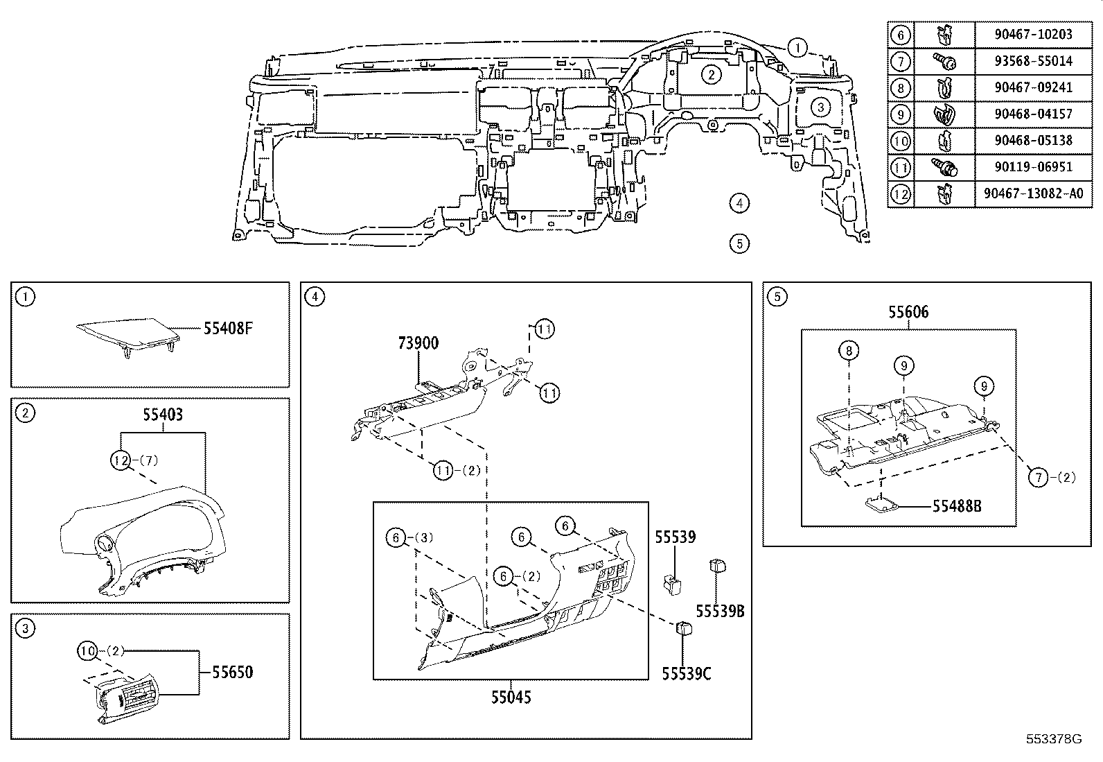 55650-53120 REGISTER ASSY, INSTRUMENT PANEL, NO.1 product image