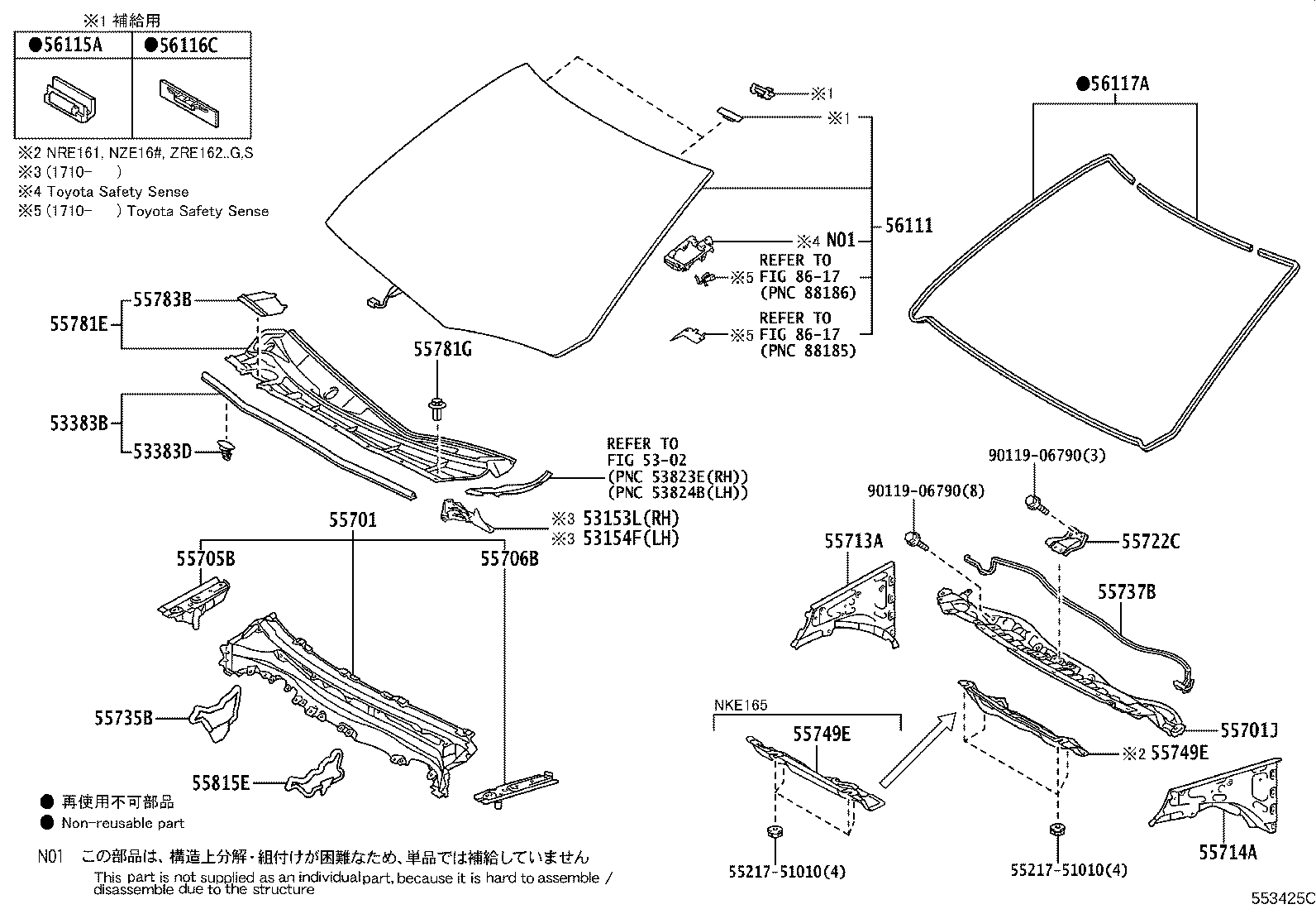 56101-12801 GLASS, WINDSHIELD product image