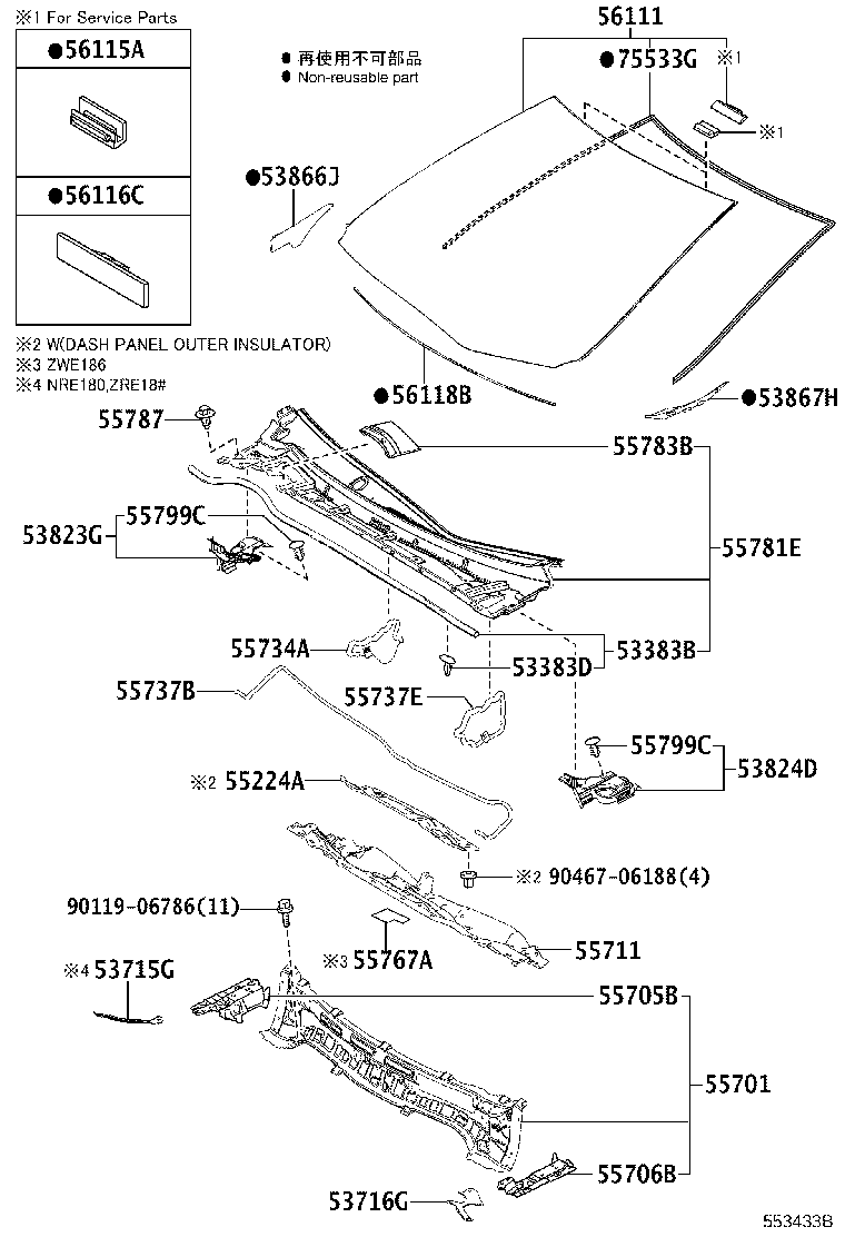 55700-12C10 PANEL SUB-ASSY, COWL product image
