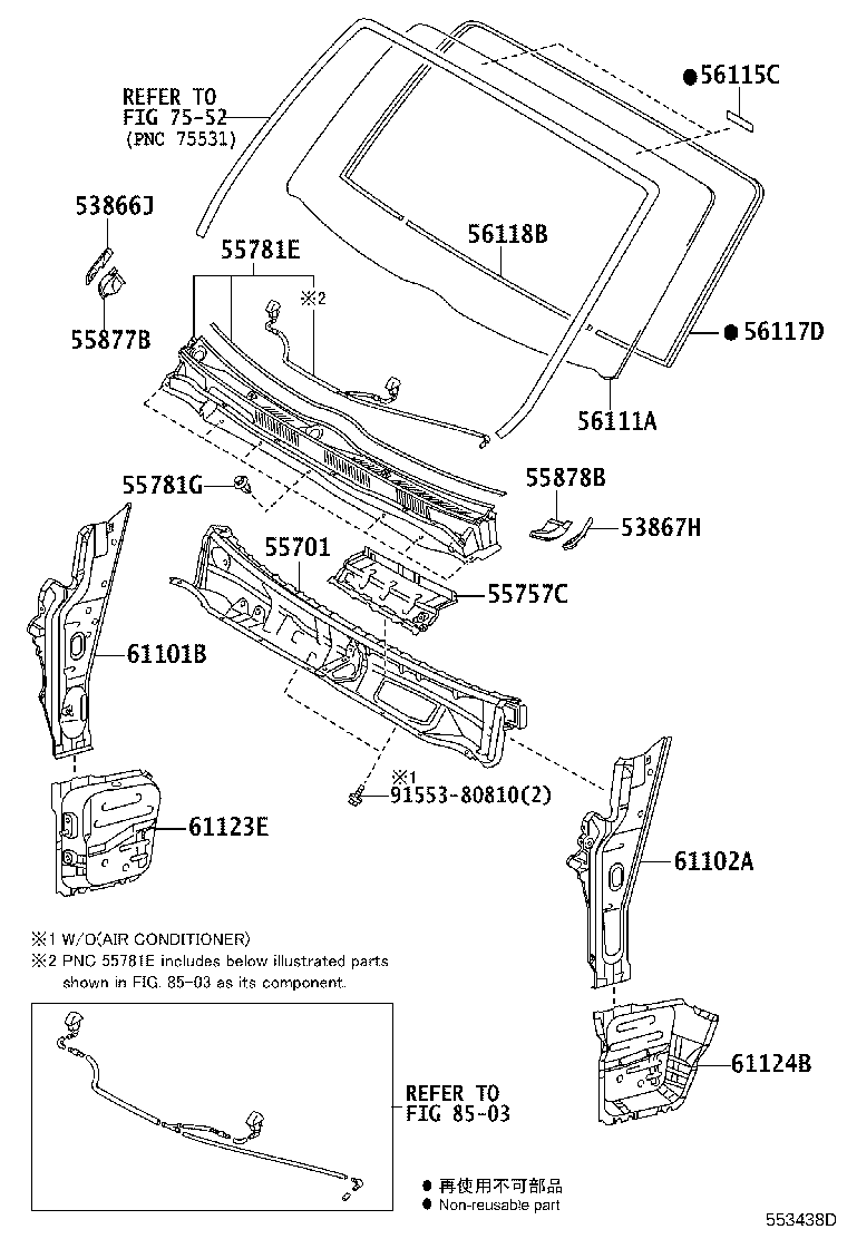 56101-0L022 GLASS, WINDSHIELD product image