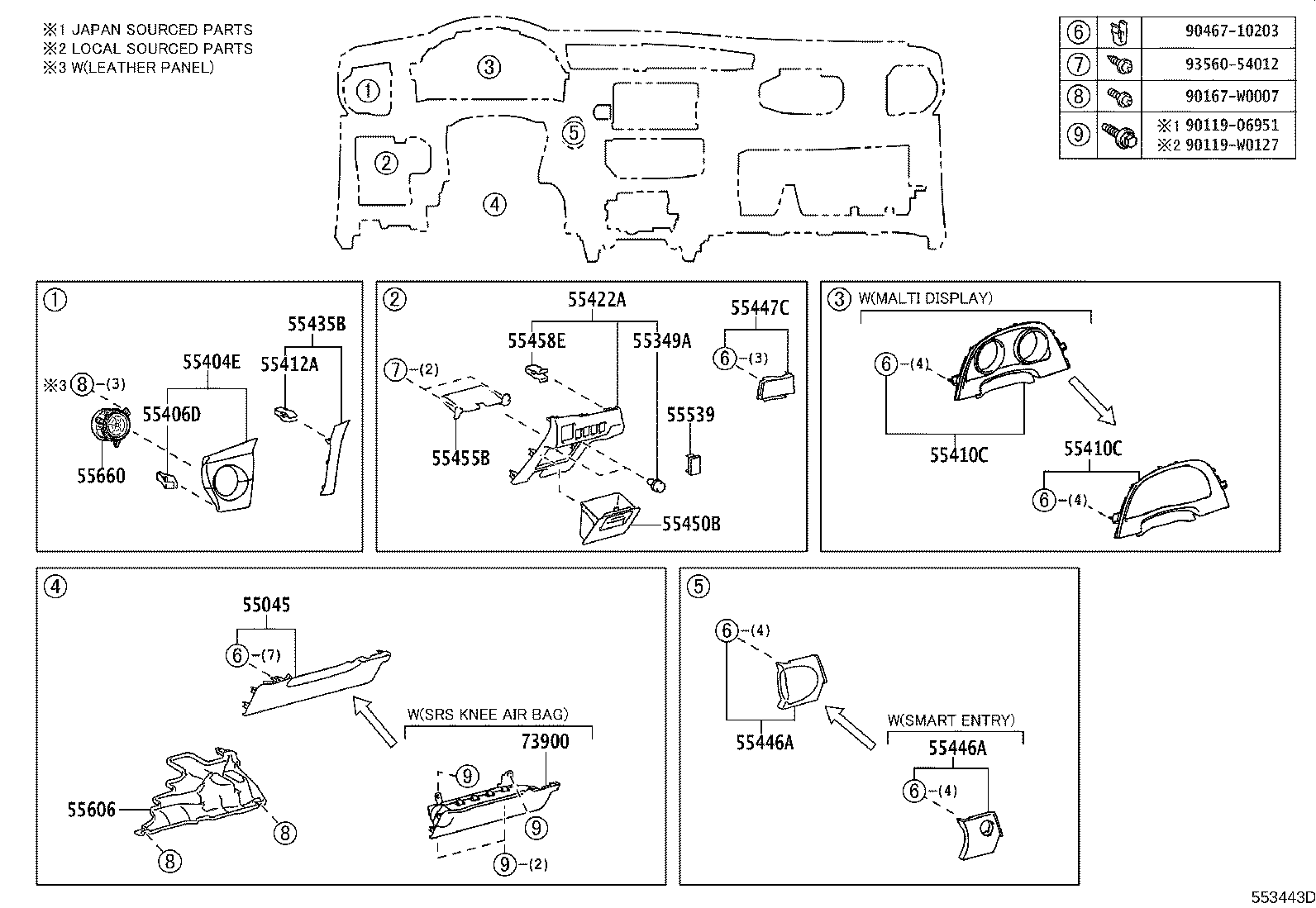 55355-02420 CUSHION, INSTRUMENT PANEL, NO.1 product image