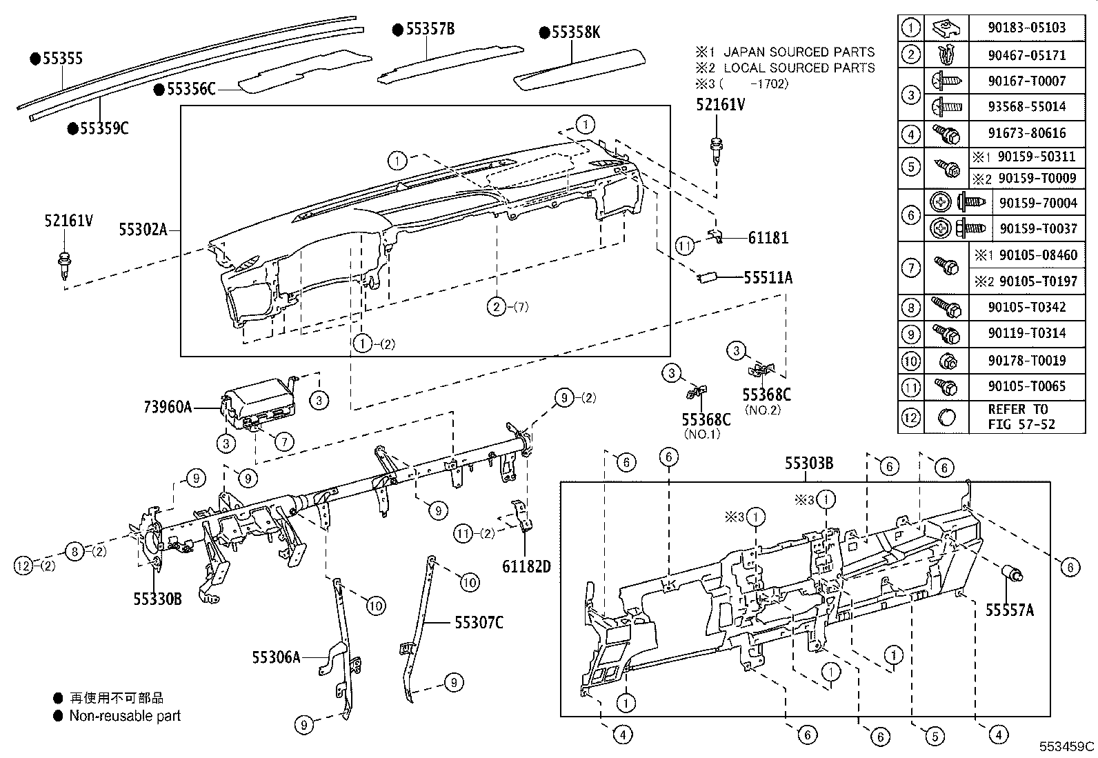 Toyota 55620-KK040-C0 HOLDER, INSTRUMENT PANEL CUP