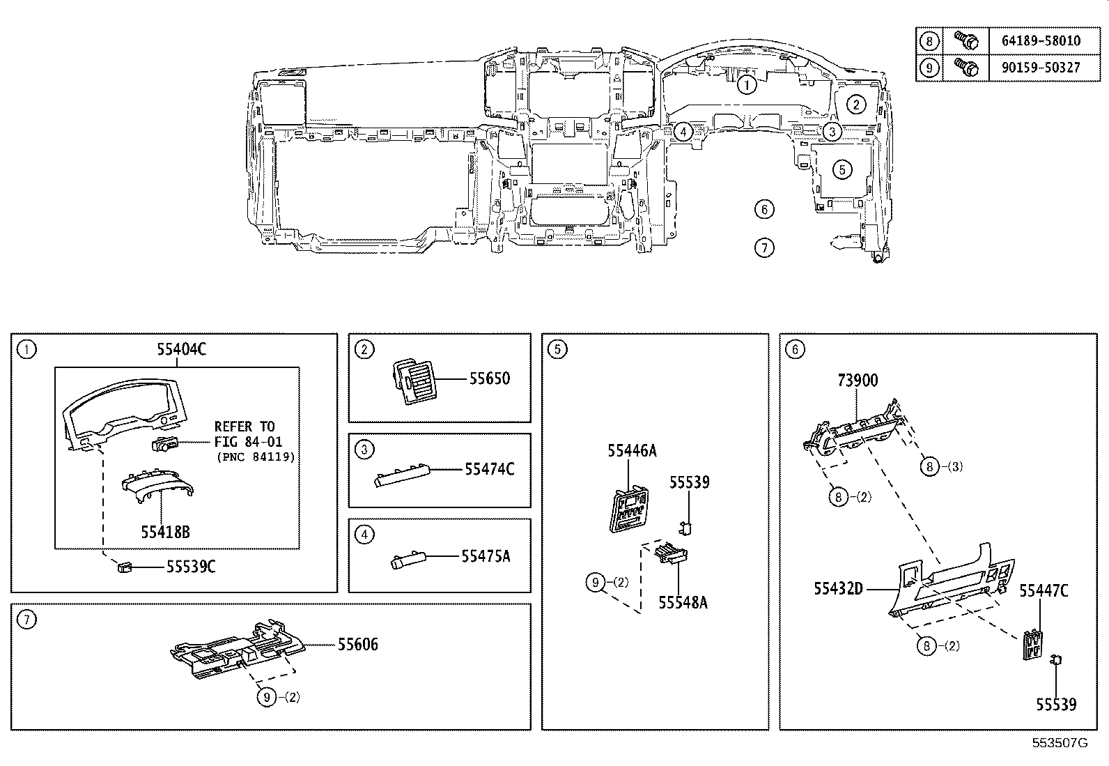 55405-60520 PANEL SUB-ASSY, INSTRUMENT CLUSTER FINISH, CENTER product image
