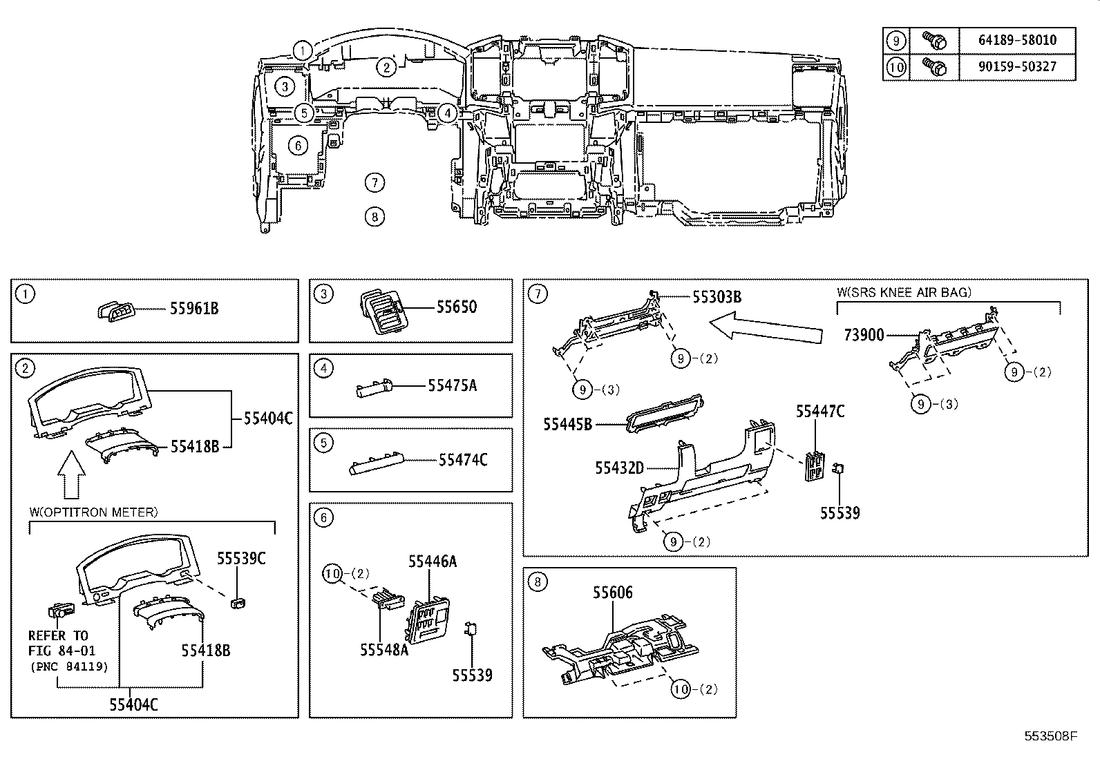 55406-60280 PANEL SUB-ASSY, INSTRUMENT CLUSTER FINISH, LOWER CENTER product image