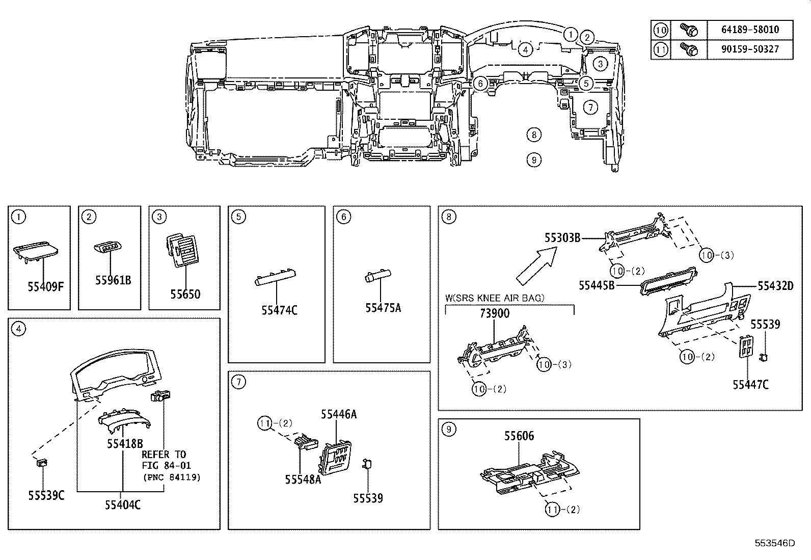 55406-60280 PANEL SUB-ASSY, INSTRUMENT CLUSTER FINISH, LOWER CENTER product image