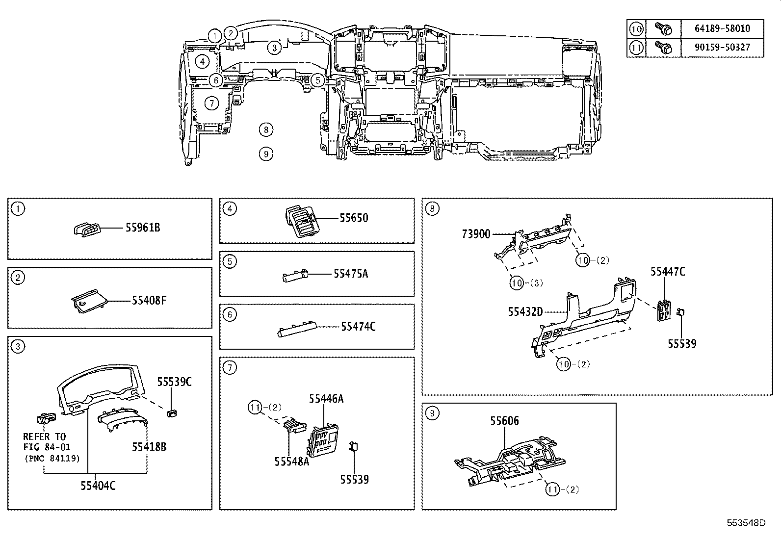 55375-60100 BRACKET, INSTRUMENT PANEL LOWER MOUNTING, NO.2 product image
