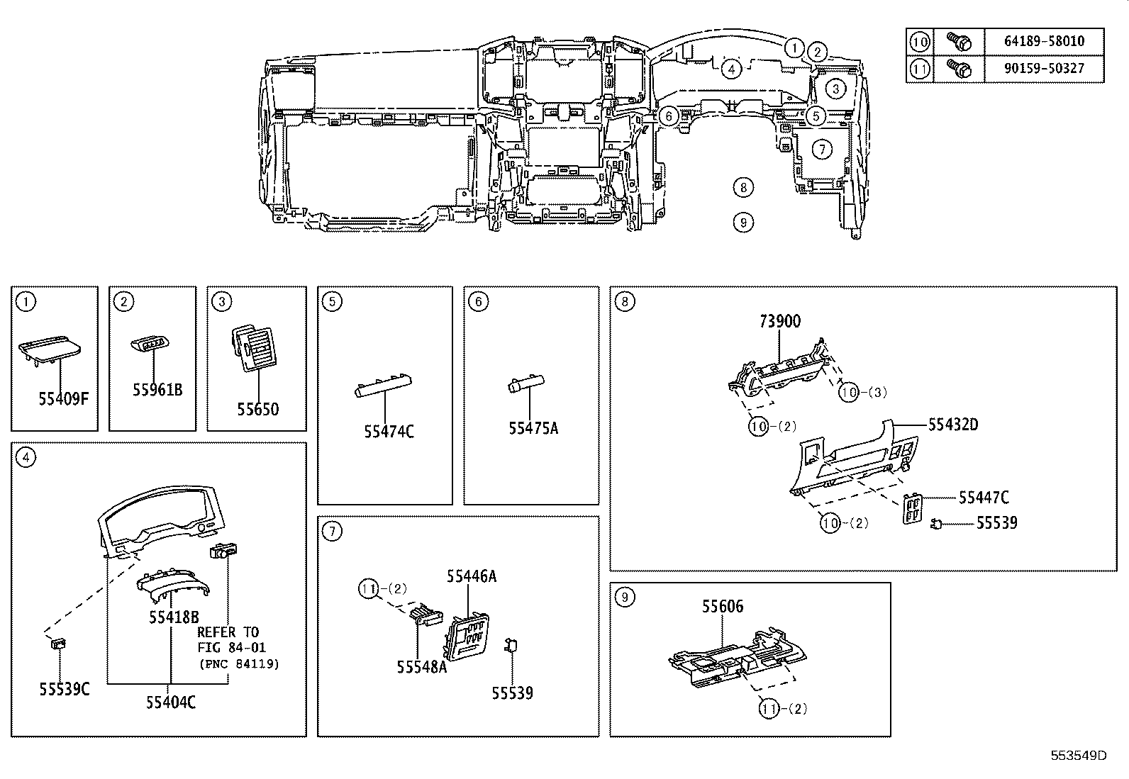 55375-60100 BRACKET, INSTRUMENT PANEL LOWER MOUNTING, NO.2 product image